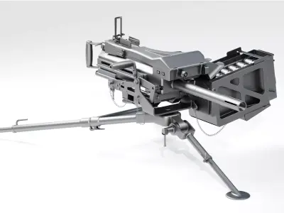 Military MK19 Automatic Grenade Launcher 3D 3D model