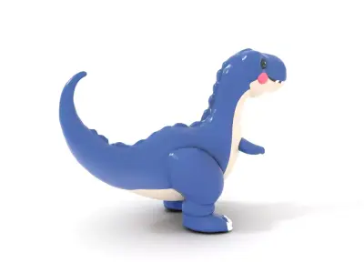 Playful Dinosaur Figurine model pack Low-poly 3D model