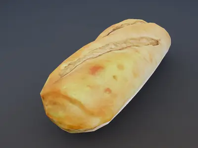 Fresh small bread Low-poly 3D model