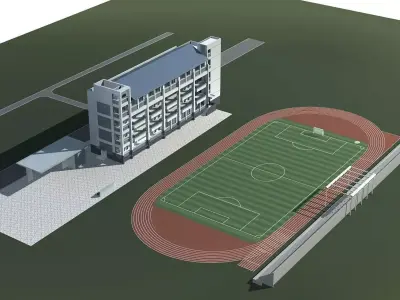 School Building 3D model 34