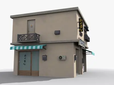 Japanese House x25 Low-poly 3D model