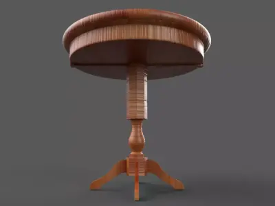 Wooden Dining Table Low-poly 3D model