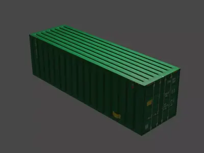 Green Metal Shipping Crate 3D model