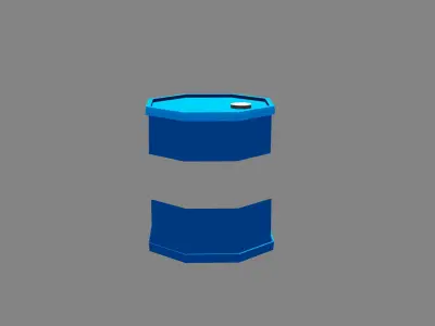 Red Blue Yellow and Grey LowPoly Tanks Low-poly 3D model