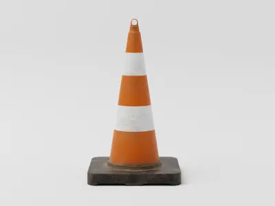 Traffic Cone Low-poly 3D model get
