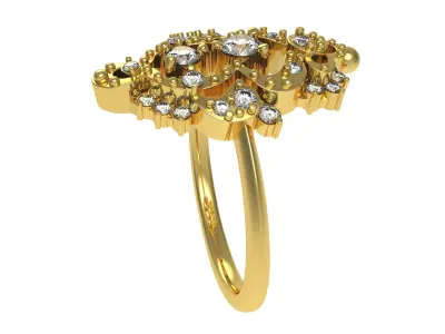 Antique Vintage Diamond Engagement Ring 3D print model