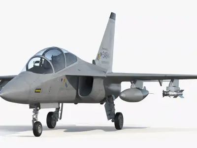 Aermacchi M-346FA Fighter Attack Jet Simplified 3D model
