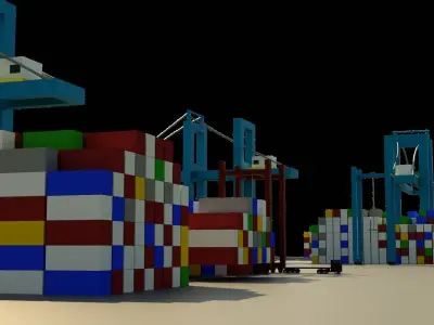 Ship port HT9 Low-poly 3D model