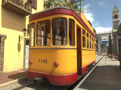 Tram Retro 3D model