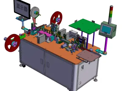 SIM card detection and packaging machine 3D model