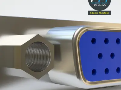 VGA female connector 2 3D model