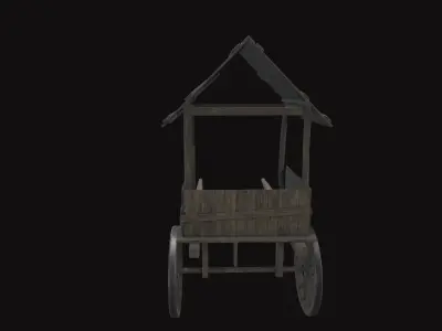 Medieval Carriage V20 Low-poly 3D model
