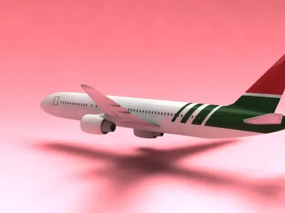 Airplane airliner flying in sky 3D model
