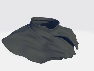 Military Scarf - High Neck Collar Low-poly 3D model