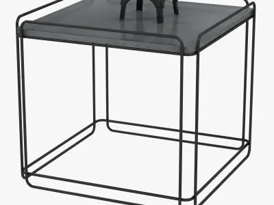 industrial table lamp on table 3D model