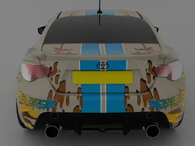GT86 Sports Car - Rigged Free 3D model
