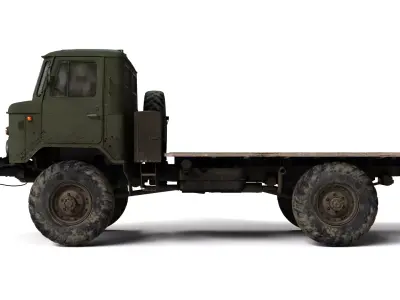 1966 Gaz 66A 3 Rigged Soviet Military Truck 3D Model  3D model