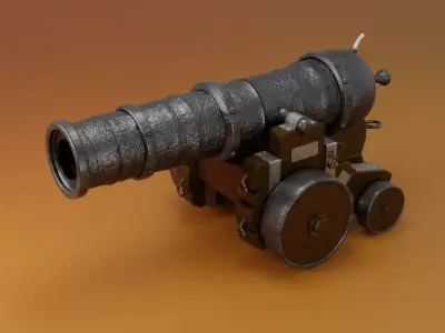 Medieval Cannon  Low-poly 3D model