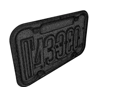 Vintage Rusty Metal License Plate 3D model
