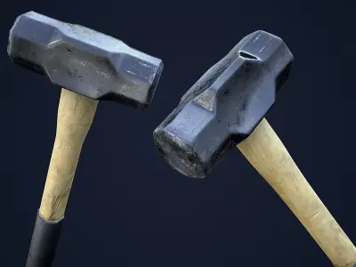 Sledge Hammer 1 Plus 1 PBR Game Ready Low-poly 3D model