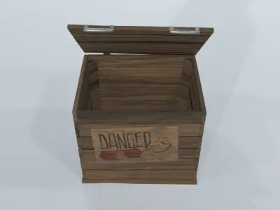 crates wooden Low-poly 3D model