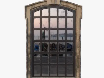 Cement Window 0005 Low-poly 3D model