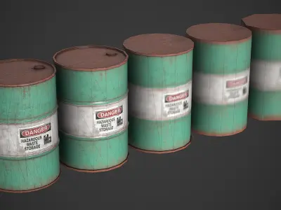 Metal Barrel Container Free low-poly 3D model