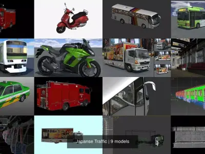 Japanse Traffic 3D Model Pack