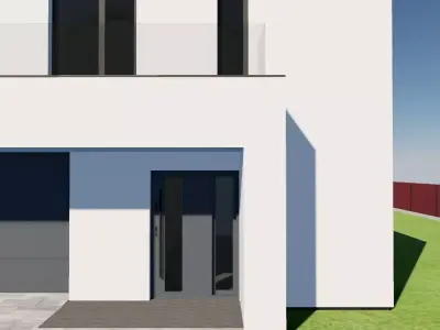 Modern Family House Barn   Minimalist Architectural 3D Model 3D model