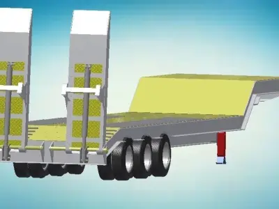 Low Bed Semi Trailer 3D print model