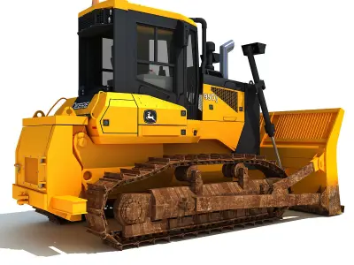 Yellow John Deere Waste Handler 3D model
