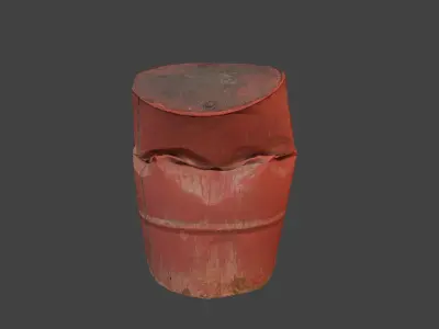 Barrel clay pot Low-poly 3D model