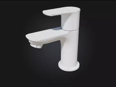 Sleek Chrome Faucet Modern Minimalist Fixture for Contemporary  3D model