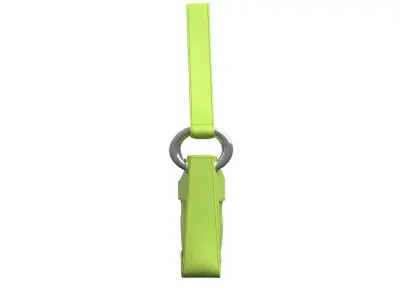 Yellowish green Leather Baguette Bag 3D model