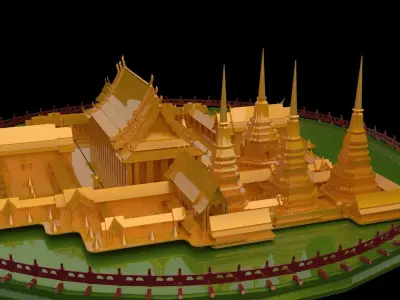 Chinese ancient temple  3D model purchase