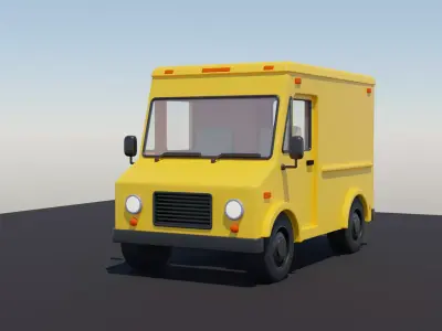 CARTOON DELIVERY VAN 3D model