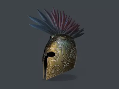 Gladiator Helmet Game Ready Lowpoly Free low-poly 3D model