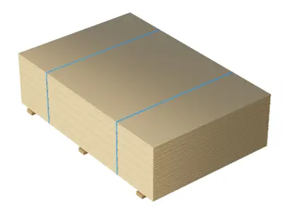 Stack Of Plywoods On Wood Planks 3D model