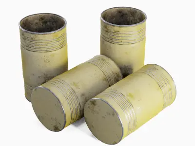 Old Steel Barrel 02 Low-poly 3D model