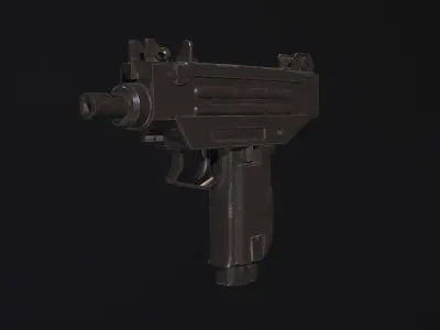 Weapon - Gun - SMG - UZI Low-poly 3D model