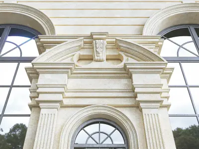 Classic Facade Element Low-poly 3D model