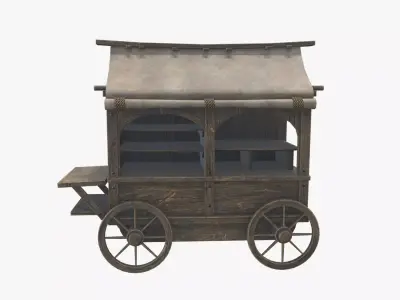 Medieval Cart V02 Low-poly 3D model
