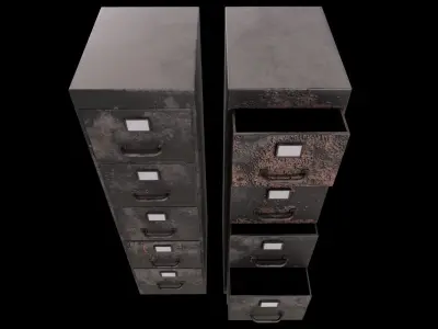 Cabinet V1 - 006 Low-poly 3D model