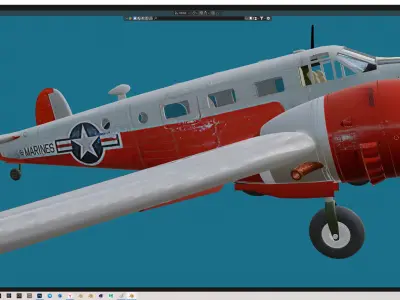 Beechcraft C-45 Free 3D model