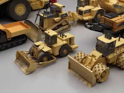 Large construction vehicles 3D model purchase