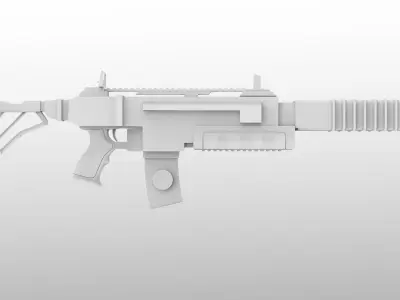 Sci-Fi Rifle Low-poly 3D model shop