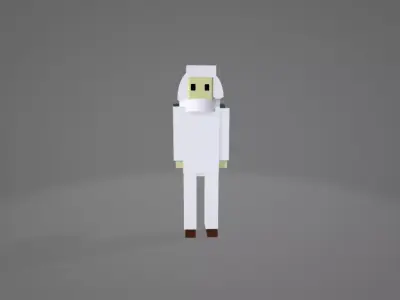 winter and forest solider Low-poly 3D model