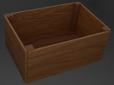 Wooden crate Free low-poly 3D model 9