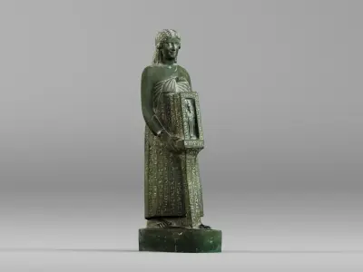 001647 Ancient Egyptian Priest High Detail 3D Scanned Statue 3D print model