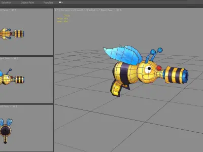 Cartoon bee toy gun - Water gun Low-poly 3D model